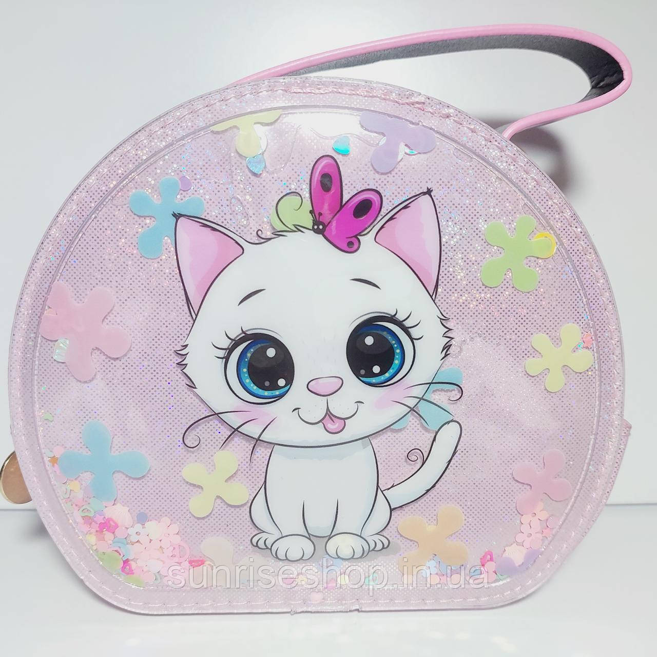 Дитяча лакова сумочка з плаваючіми блискавками для дівчинки довга регульована ручка 1328