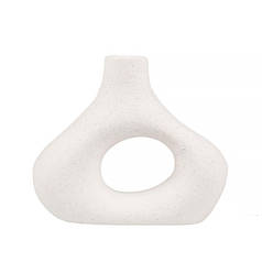 Ваза для квітів Lesko Фігурна White керамічна в скандинавському стилі