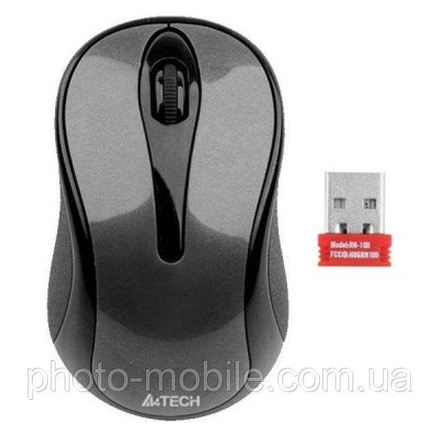 Комп'ютерна миша A4tech G3-280N, бездротова, USB V-Track, Glossy Grey