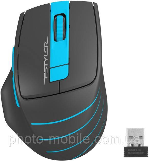 Комп'ютерна миша A4tech Fstyler FG30S Blue, USB, бездротова, оптична, безшумна, 1000/1600/2000 dpi, 125 Hz, 6 кнопок, 1xAA