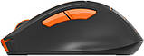 Комп'ютерна миша A4tech Fstyler FG30S, USB, бездротова, оптична, безшумна, 1000/1600/2000 dpi, 125 Hz, 6 кнопок, 1xAA, Gray/Orange, фото 5