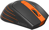 Комп'ютерна миша A4tech Fstyler FG30S, USB, бездротова, оптична, безшумна, 1000/1600/2000 dpi, 125 Hz, 6 кнопок, 1xAA, Gray/Orange, фото 6