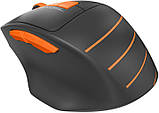 Комп'ютерна миша A4tech Fstyler FG30S, USB, бездротова, оптична, безшумна, 1000/1600/2000 dpi, 125 Hz, 6 кнопок, 1xAA, Gray/Orange, фото 7