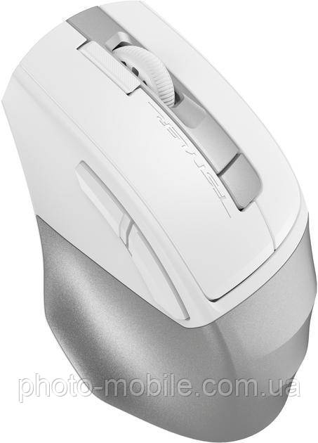 Комп'ютерна миша A4tech Fstyler FG45CS, оптична, бездротова, 1000/1600/2000 dpi, 7 кнопок, вбудований акумулятор, Silver White