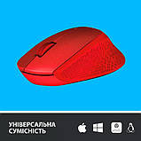 Комп'ютерна миша Logitech M330 Silent Plus, Red, USB, бездротова, оптична, 1000 dpi, 3 кнопки, 1xAA, фото 3