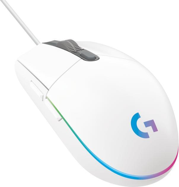 Комп'ютерна миша Logitech G102 LIGHTSYNC, USB, оптична, 8000 dpi, RGB-підсвічування, 6 програмованих механічних кнопок, White