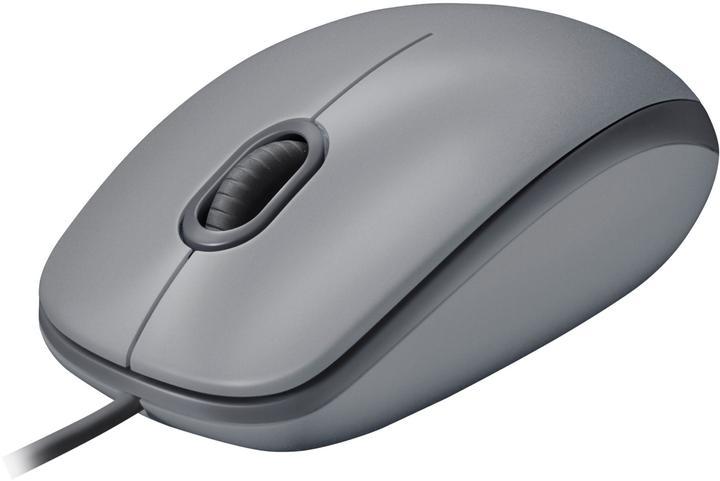 Комп'ютерна миша Logitech M110 Silent, Mid Grey, USB, оптична, 1000 dpi, 3 кнопки, 1.8 м