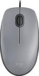 Комп'ютерна миша Logitech M110 Silent, Mid Grey, USB, оптична, 1000 dpi, 3 кнопки, 1.8 м, фото 3