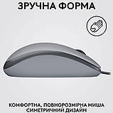 Комп'ютерна миша Logitech M110 Silent, Mid Grey, USB, оптична, 1000 dpi, 3 кнопки, 1.8 м, фото 5