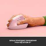 Комп'ютерна миша Logitech Lift Vertical Ergonomic Rose, фото 5