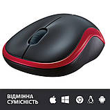 Комп'ютерна миша Logitech M185 USB Black/Red, фото 6