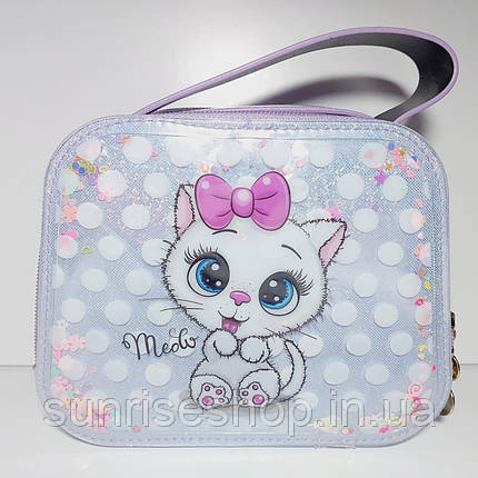 Дитяча лакова сумочка з плаваючіми блискавками для дівчинки довга регульована ручка 551, фото 1