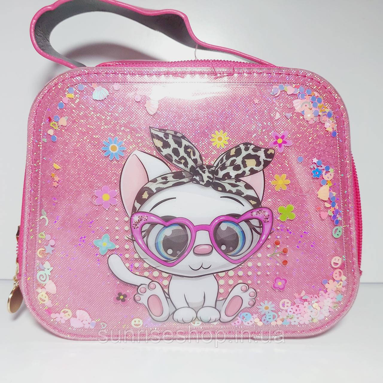 Дитяча лакова сумочка з плаваючіми блискавками для дівчинки довга регульована ручка 551