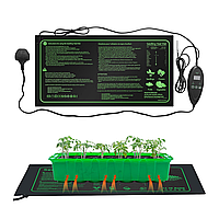 Нагрівальний килимок для розсади з термостатом, функцією регулювання температури, 53x93см 80Вт