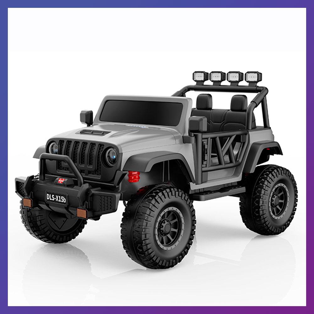 Дитячий електромобіль на акумуляторі Джип Jeep M 6065 з пультом радіокерування для дітей 3-8 років Сірий