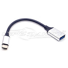Кабель OTG USB 3.0 Female to Type-C, 0.1 м, метал