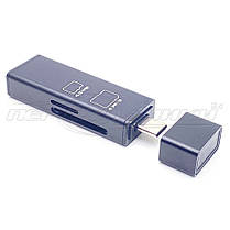 OTG USB 3.0 Female + micro SD + SD (SDHC) to Type-C,метал, фото 5