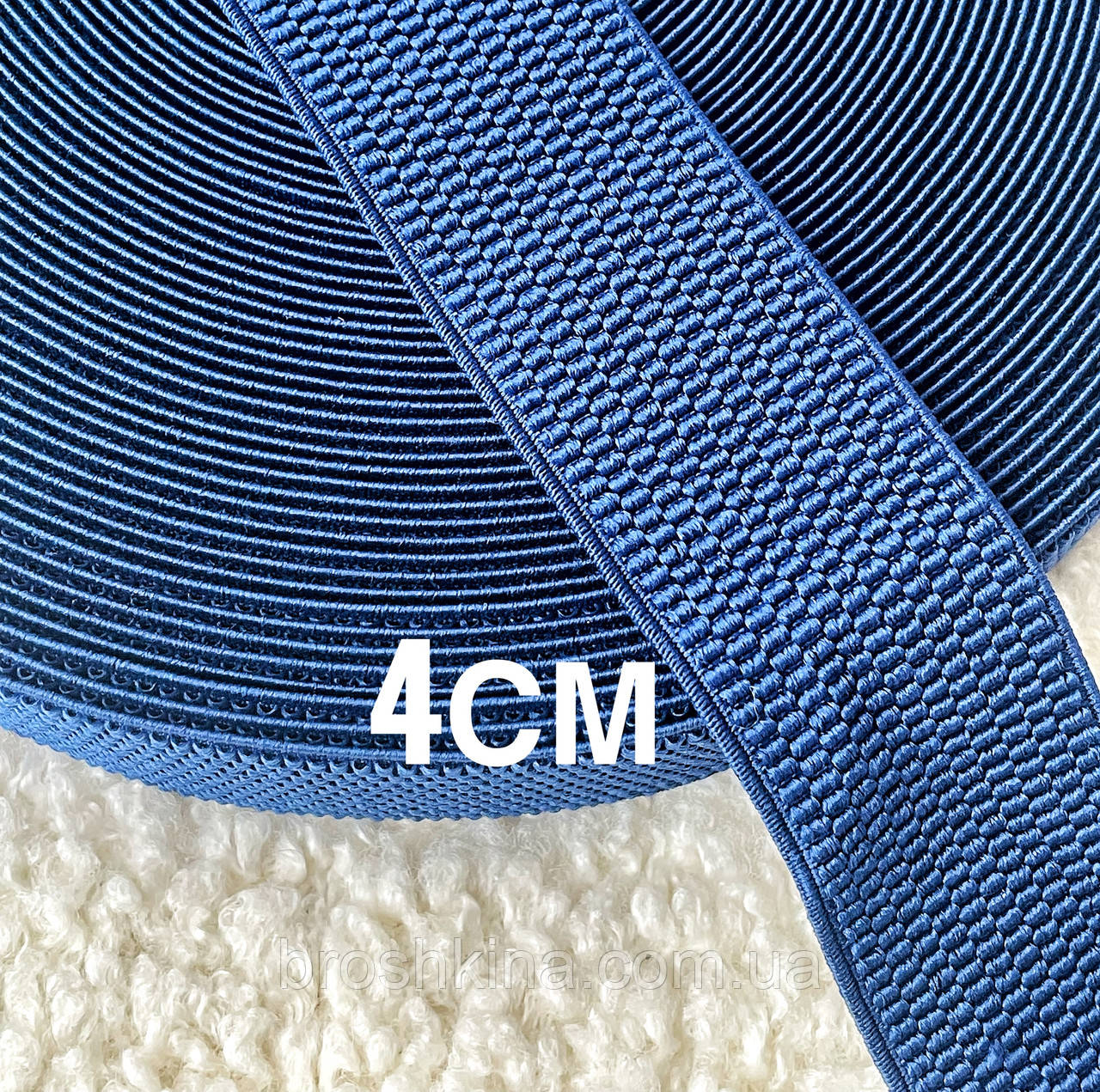 Резинка поясна, манжетна-4 см* 22 м СИНЯ, фото 1