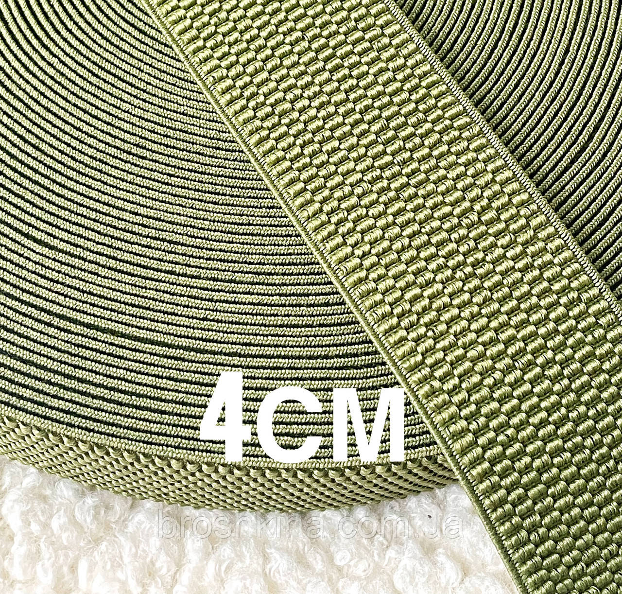 Резинка поясна, манжетна-4 см* 22 м ХАКІ, фото 1