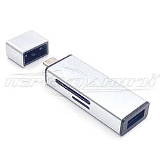 OTG USB 3.0 Female + micro SD + SD (SDHC) to Type-C,метал