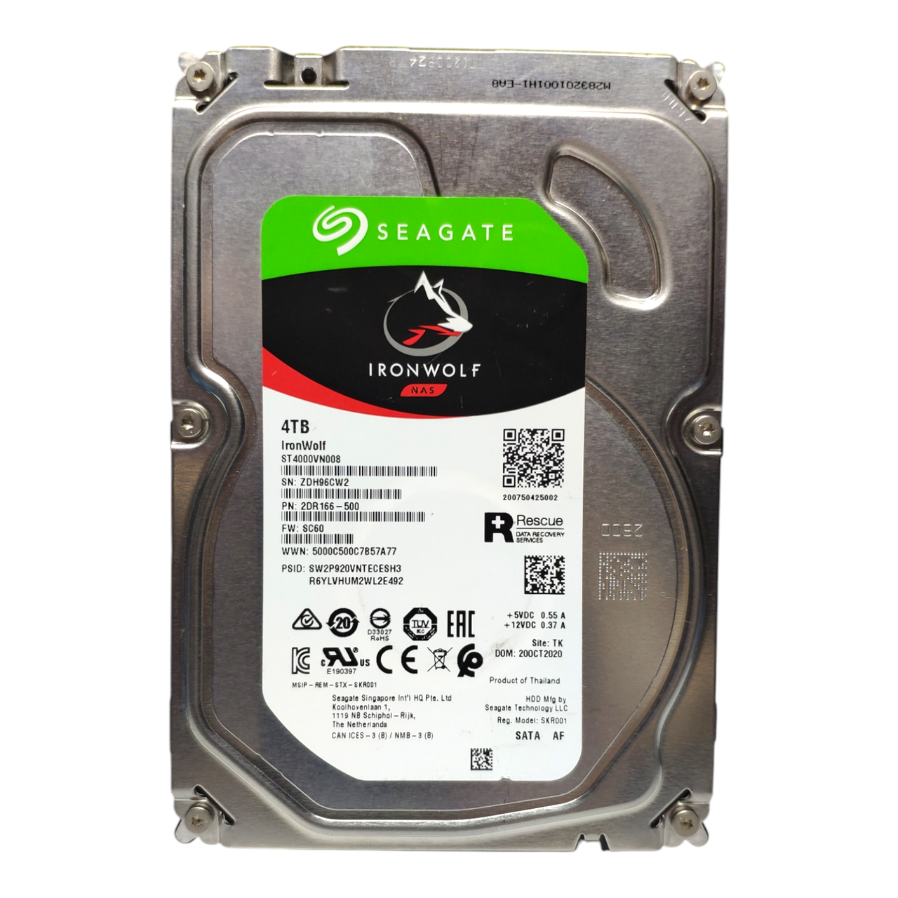 Жорсткий диск HDD 4TB 5900rpm 64MB SATA III 3.5 Seagate IronWolf ST4000VN008 для NAS 96CW2