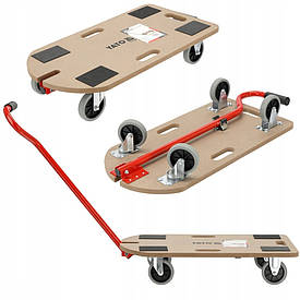 Візок-платформа зі складаним тримачем — 78 см YATO 700х375х18 мм на 4 колесах Ø= 100 мм, навантаження.- 250 кг