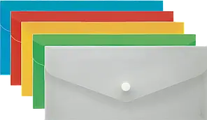 Папка-євроконверт на кнопці пластикова (Е65, 180мкм, асортимент кольорів) Economix E31306