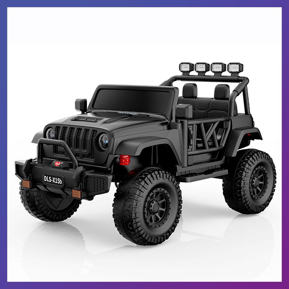 Дитячий електромобіль на акумуляторі Джип Jeep M 6065 з пультом радіокерування для дітей 3-8 років Чорний