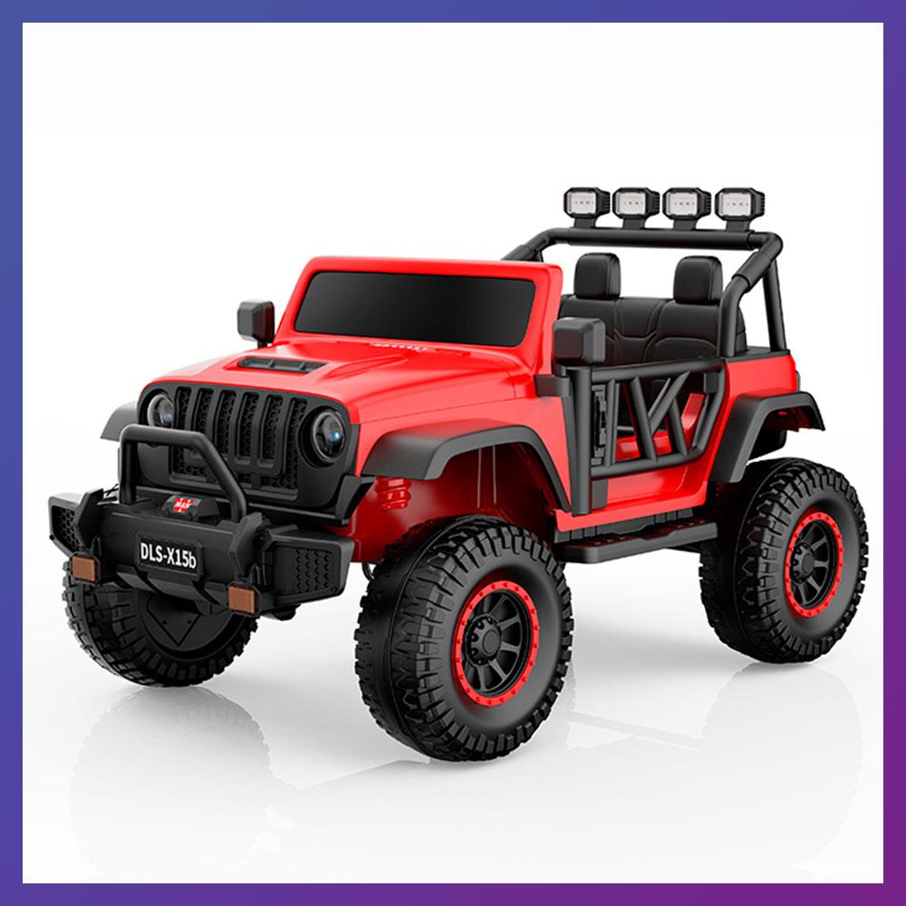 Дитячий електромобіль на акумуляторі Джип Jeep M 6065 з пультом радіокерування для дітей 3-8 років Червоний