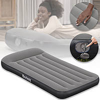 Односпальний надувний велюровий матрац 188х99х30 см з вбудованим USB насосом Bestway 671BQ