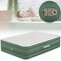 Матрас-ліжко надувне з велюровим покриттям та вбудованим насосом Bestway 69646 203х152х46 cм