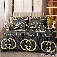 Постільна білизна Євро Бязь бавовна Гучі простирадло 220х240
