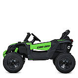 Дитячий електромобіль на акумуляторі двомісний Багі M 5099 з пультом р/у для дітей 3-8 років Зелений, фото 5