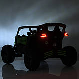 Дитячий електромобіль на акумуляторі двомісний Багі M 5099 з пультом р/у для дітей 3-8 років Зелений, фото 6