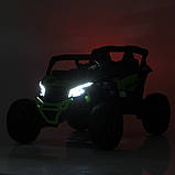 Дитячий електромобіль на акумуляторі двомісний Багі M 5099 з пультом р/у для дітей 3-8 років Зелений, фото 10