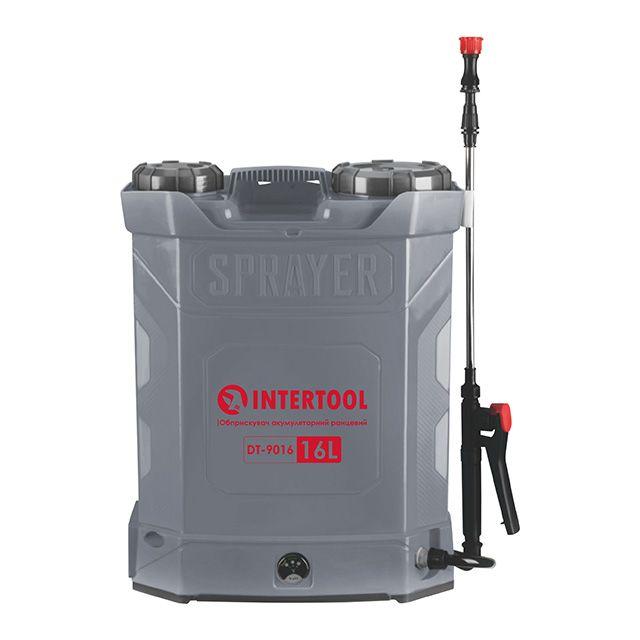 Обприскувач акумуляторний ранцевий 16 л, 3.1 л/хв, батарея 12 В/8 Аг INTERTOOL DT-9016