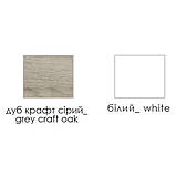 Стінка у вітальню Барі ДСП білий/дуб крафт сірий 1950х490х1960 Модерн, фото 2