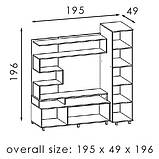 Стінка у вітальню Барі ДСП білий/дуб крафт сірий 1950х490х1960 Модерн, фото 3