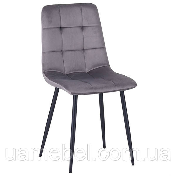 Стілець Cherry чорний/ вельвет сірий