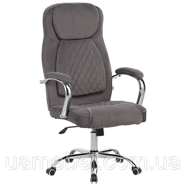 Крісло керівника Oliver велюр сірий