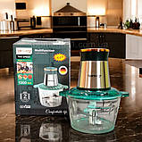 Блендер для дому Rainberg 1300 Вт з подвійним ножем електричний 2 л блендер подрібнювач на 2 режими, фото 9