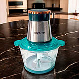 Блендер для дому Rainberg 1300 Вт з подвійним ножем електричний 2 л блендер подрібнювач на 2 режими, фото 2