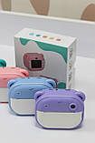 Дитячий фотоапарат принтер з вушками 66631, рожевий, фото 3