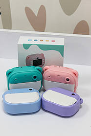 Дитячий фотоапарат принтер з вушками 66631, зелений