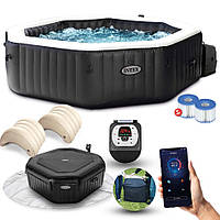 Надувний джакузі - СПА Intex 28458, 201 х 71 см (4 місць: 3 р/год - 1 741 л/год, аеро, гідро)