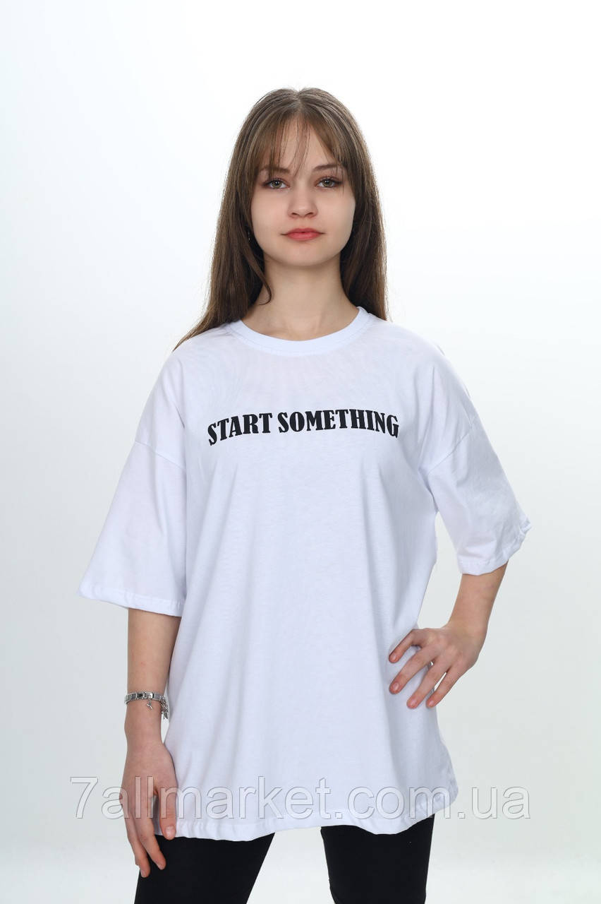 Футболка підліткова з принтом на дівчинку 8-14 років (5 кв) "PONI KIDS" купити недорого від прямого, фото 1