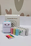 Портативний дитячий міні-принтер з набором паперу Котик 5780, рожевий, фото 5