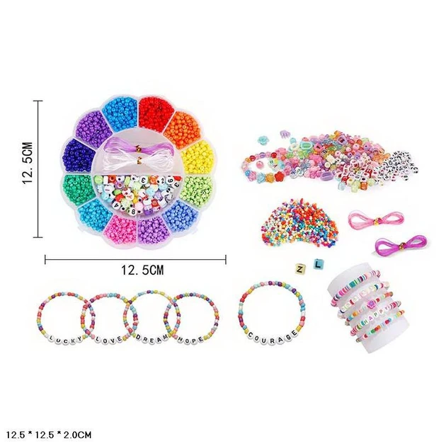 Набор для творчества Бисер в пластиковом контейнере  бусины  резинка  T026A-MZ1, фото 1