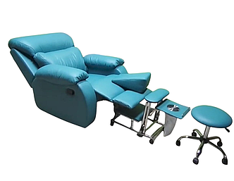 Набір 4 в 1 меблі для педикюру Реклайнер педикюрна підставка з витяжкою та низький стілець+Клин BR_Comfort(4)