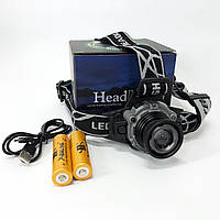 Фонарь налобный с аккумулятором и фокусом BL-W002 XPE, Мощный фонарь на голову, IH-312 Фонарик налобник